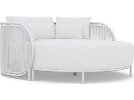 Azzurro Living Kamari White Mist All-Weather Rope Daybed with Cloud Cushion
