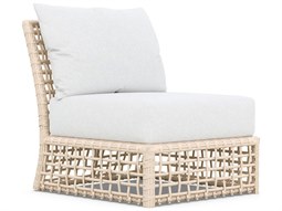 Azzurro Living Kiawah Almond All-Weather Wicker Modular Lounge Chair with Cloud Cushion
