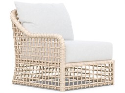 Azzurro Living Kiawah Almond All-Weather Wicker Right Arm Lounge Chair with Cloud Cushion