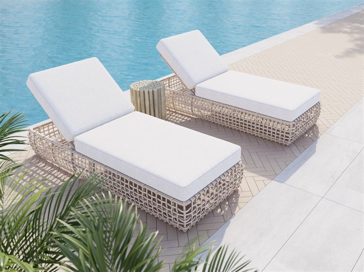 Azzurro Living Kiawah Almond All-Weather Wicker Lounge Set