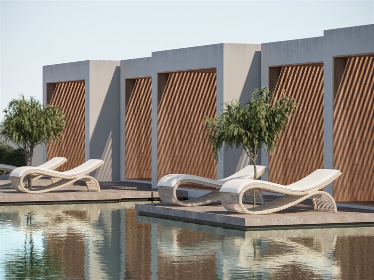 Azzurro Living Paloma Almond All-Weather Wicker Outdoor Lounge Set
