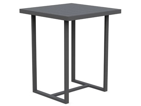 Azzurro Living Pavia Matte Charcoal Aluminum 35.23'' Wide Square Bar Table