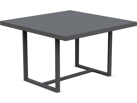 Azzurro Living Pavia Matte Charcoal Aluminum 47.64'' Wide Square Dining Table