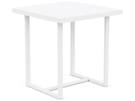 Azzurro Living Pavia Matte White Aluminum 35.23''W x 35.23''D Square Counter Table