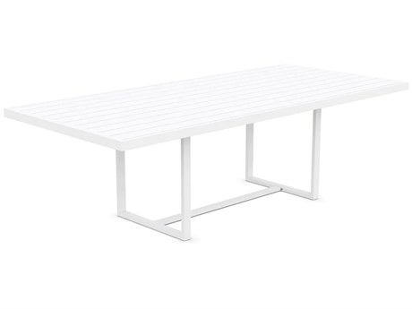 Azzurro Living Pavia Matte White Aluminum 96.06''W x 43.50''D Rectangular Dining Table