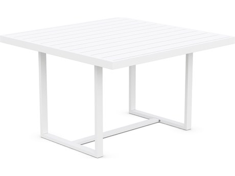 Azzurro Living Pavia Matte White Aluminum 47.64'' Wide Square Dining Table