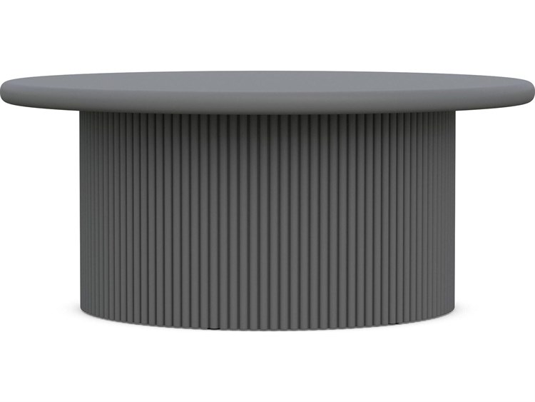 Azzurro Living Palma Matte Charcoal Aluminum 40'' Wide Round Coffee Table
