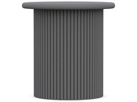 Azzurro Living Palma Matte Charcoal Aluminum 19.69'' Wide Round Side Table