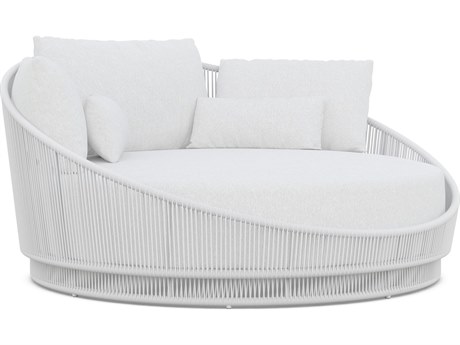 Azzurro Living Palma White Mist All-Weather Rope Day Bed with Cloud Cushion