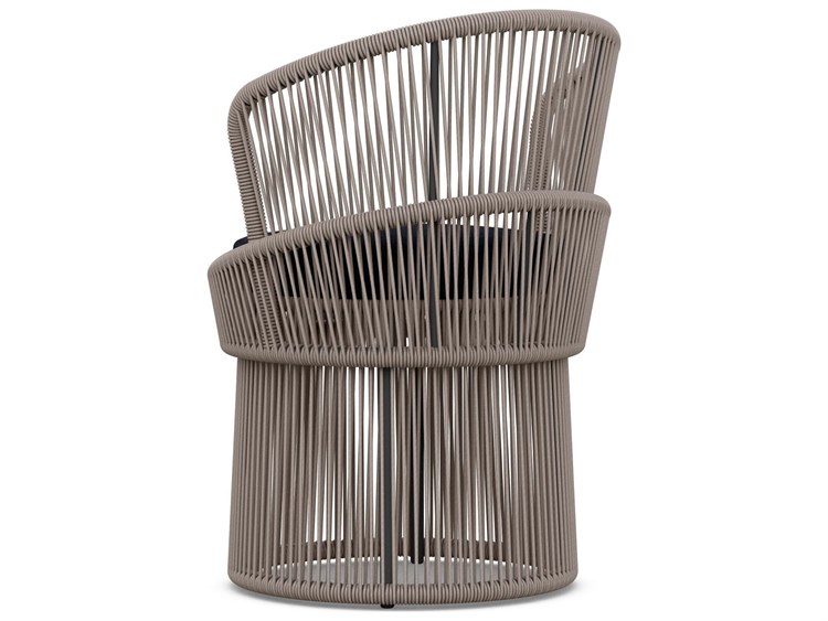 Azzurro Living Palma Mocha All-Weather Rope Swivel Outdoor Dining Arm ...