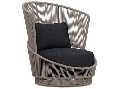 Azzurro Living Palma Mocha All-Weather Rope Lounge Chair with Midnight Cushion