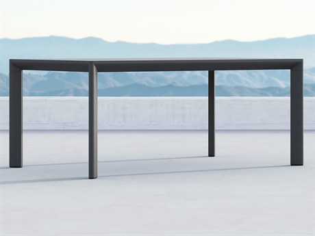 Azzurro Living Porto Matte Charcoal Aluminum 72.24''W x 41.93''D Rectangular Dining Table