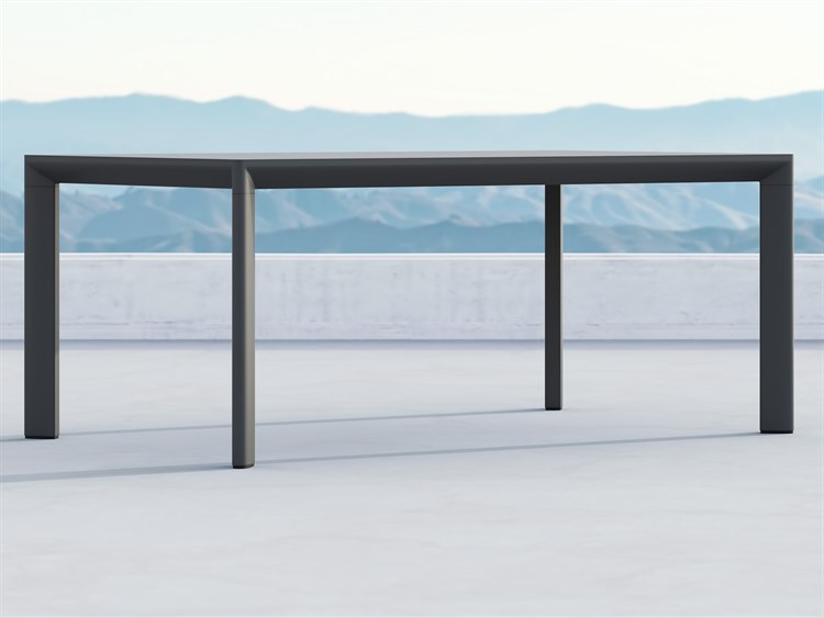Azzurro Living Porto Matte Charcoal Aluminum Rectangular Outdoor Patio Dining Table