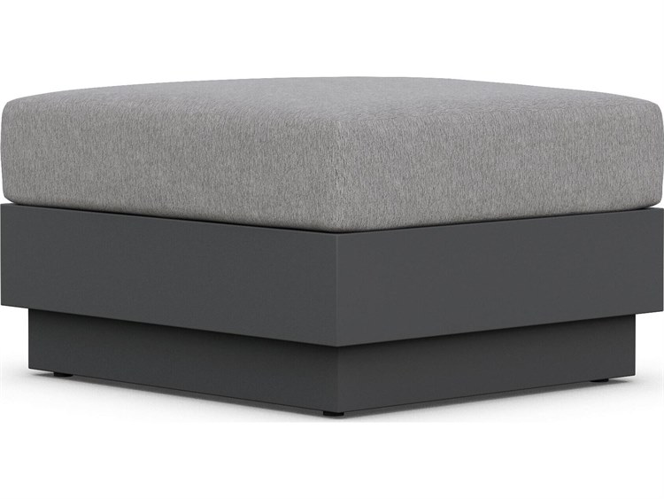 Azzurro Living Porto Ash All-Weather Rope Outdoor Patio Ottoman with Fog Cushion