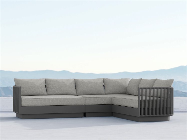 Azzurro Living Porto Ash All-Weather Rope Sectional Outdoor Patio Lounge Set