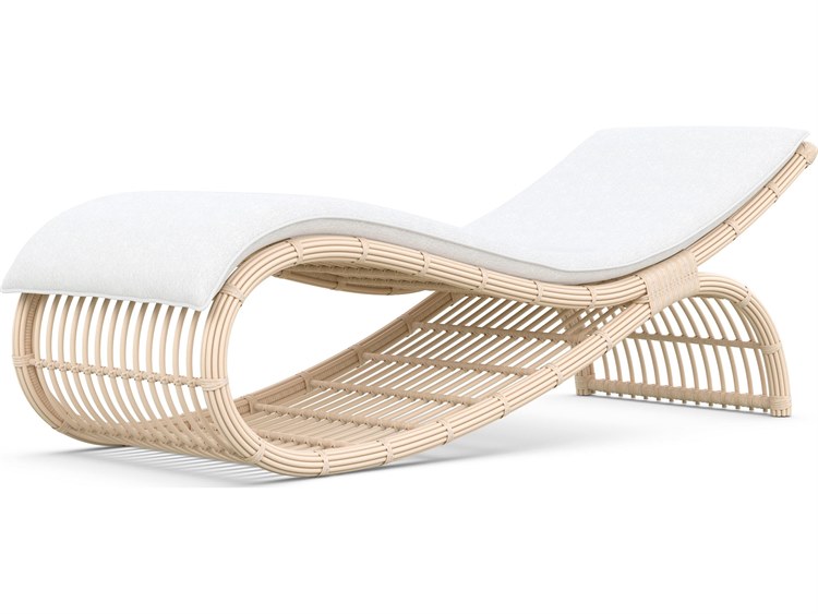 Azzurro Living Paloma Almond All-Weather Wicker Outdoor Chaise Lounge Chair