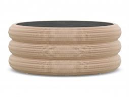 Azzurro Living Texoma Almond All-Weather Wicker Round Coffee Table Base
