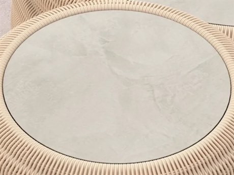 Azzurro Living Texoma White Dekton 40.50''W x 40.50'' Wide Round Table Top