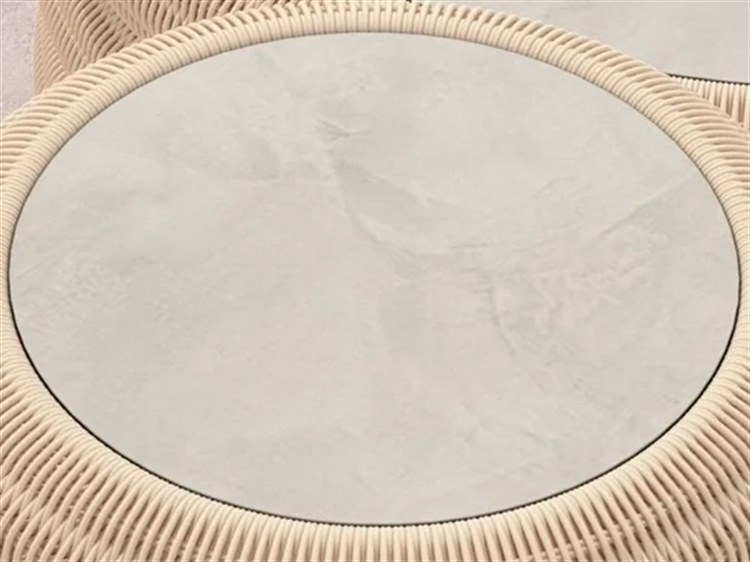 Azzurro Living Texoma White Dekton Round Table Top