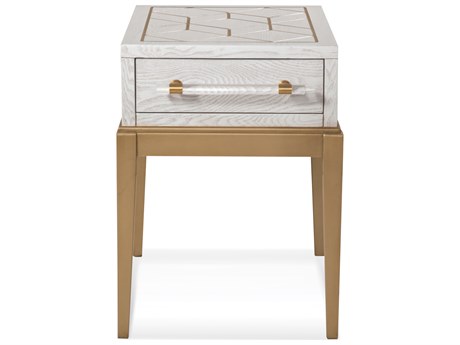 Bassett Mirror Rectangular Wood Soft Graphite End Table
