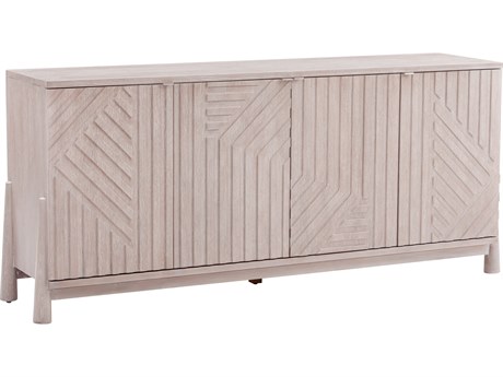 Bassett Mirror 74" Oak Wood White Horizons Sideboard
