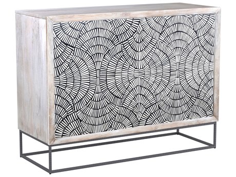 Bassett Mirror Mango Wood White Magnolia Bar Cabinet
