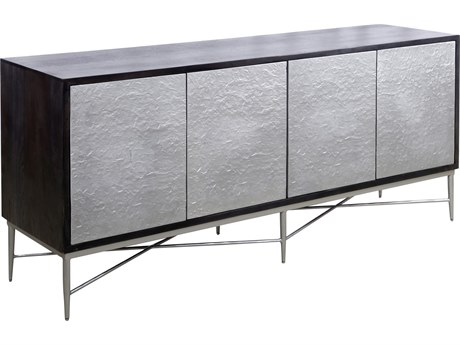 Bassett Mirror 72" Mango Wood Silver Lumina Sideboard