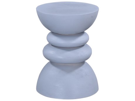 Bassett Mirror Cloud Round Concrete Blue End Table