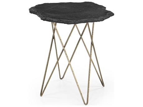 Bassett Mirror Cleo Marble Black End Table