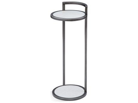 Bassett Mirror Surrey Scatter Round Black White Marble End Table