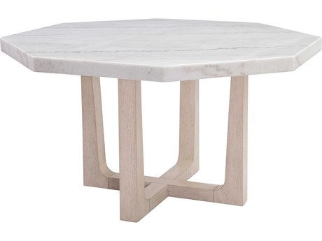 Bassett Mirror Newport Octagon Marble Sun Bleached Ash Dining Table
