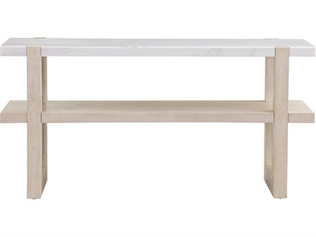 Bassett Mirror Newport Rectangular Marble Ash Veneer Consolee Table