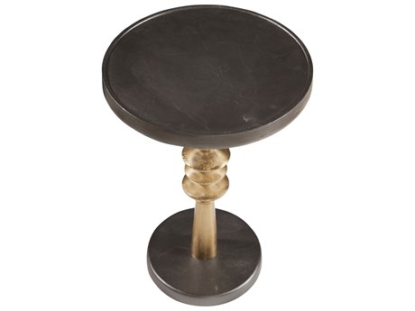 Bassett Mirror Mundy Scatter Round Metal Brass Bronze End Table