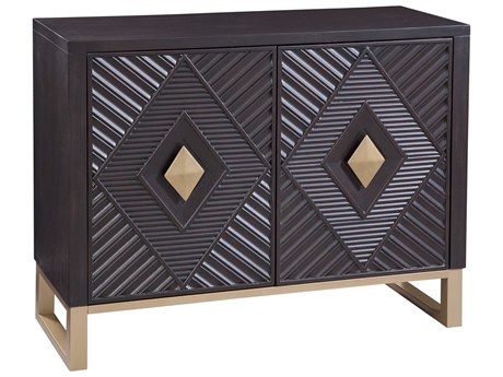 Bassett Mirror Allamar Black Rubberwood Brown Bar Cabinet