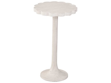 Bassett Mirror Keiran Wood Sandblasted White End Table