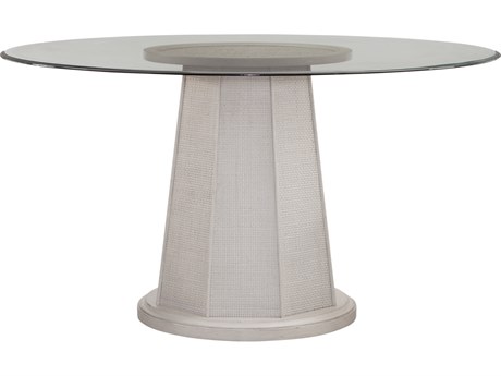 Bassett Mirror Korey Round Glass White Wash Mindi Dining Table