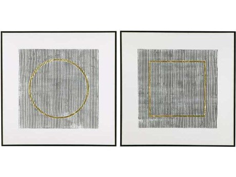 Bassett Mirror 37" Black GraphiteWall Art 2 Piece Set