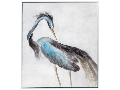 Bassett Mirror Louisiana Heron Framed Canvas Wall Art