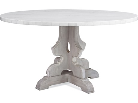 Bassett Mirror Delaney Round Marble Gray Dining Table