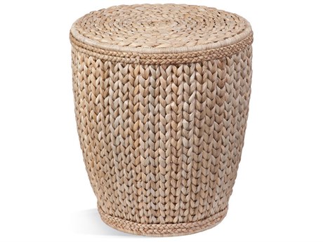 Bassett Mirror Caffey Round Wicker Natural End Table
