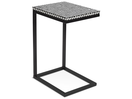 Bassett Mirror Nava Rectangular Black White Bone End Table