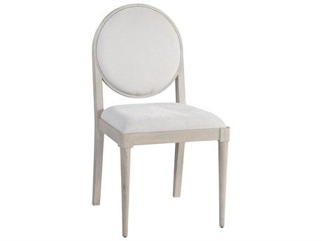 Bassett Mirror Karina Oak Wood Upholstered Side Dining Chair Set of 2