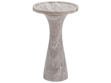 Bassett Mirror Baird Round Marble Brown End Table