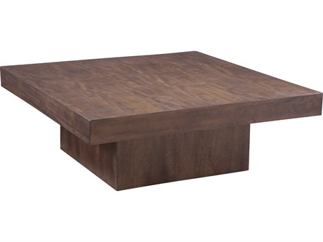 Bassett Mirror Padula Brown Square Wood Coffee Table