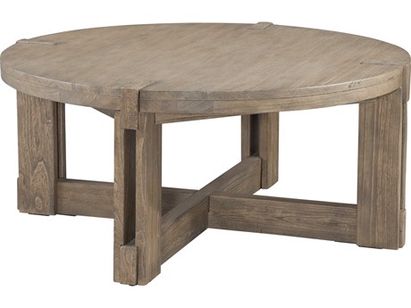 Bassett Mirror Mcguire Round Wood Gray Coffee Table
