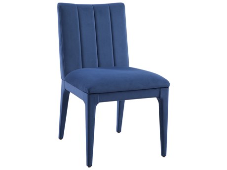 Bassett Mirror Brianne Hardwood Blue Side Dining Chair Set of 2
