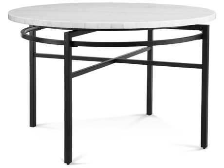 Bassett Mirror Hadley Round Marble White Dining Table