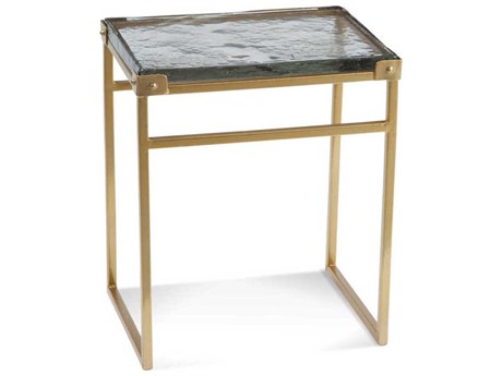Bassett Mirror Radley Rectangular Gold Cast Glass End Table