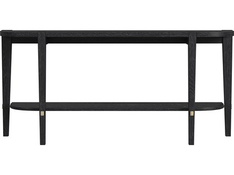 Bassett Mirror Whitfield Demilune Wood Black Consolee Table