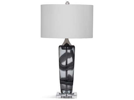 Bassett Mirror Thoroughly Modern Nikola Gray and Clear Glass Table Lamp